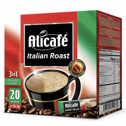 Alicafe Italian Roast 3 In 1 قهوة سريعة التحضير 16.5 جم × 30 قطعة