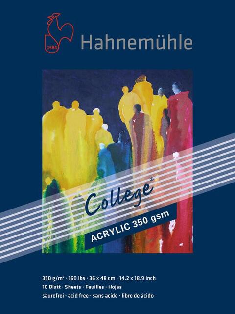 Hahnemuhle Oil &amp; Acrylic Paint Board: College&reg; 350 gsm (Block) - 36cm x 48cm