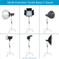 COOPIC C Stand C40S Heavy Duty Light Stand Height 150-330cm with Sliding up-down Leg, for Photo Studio Photography Strobe Light Video Umbrella Softbox Monolight