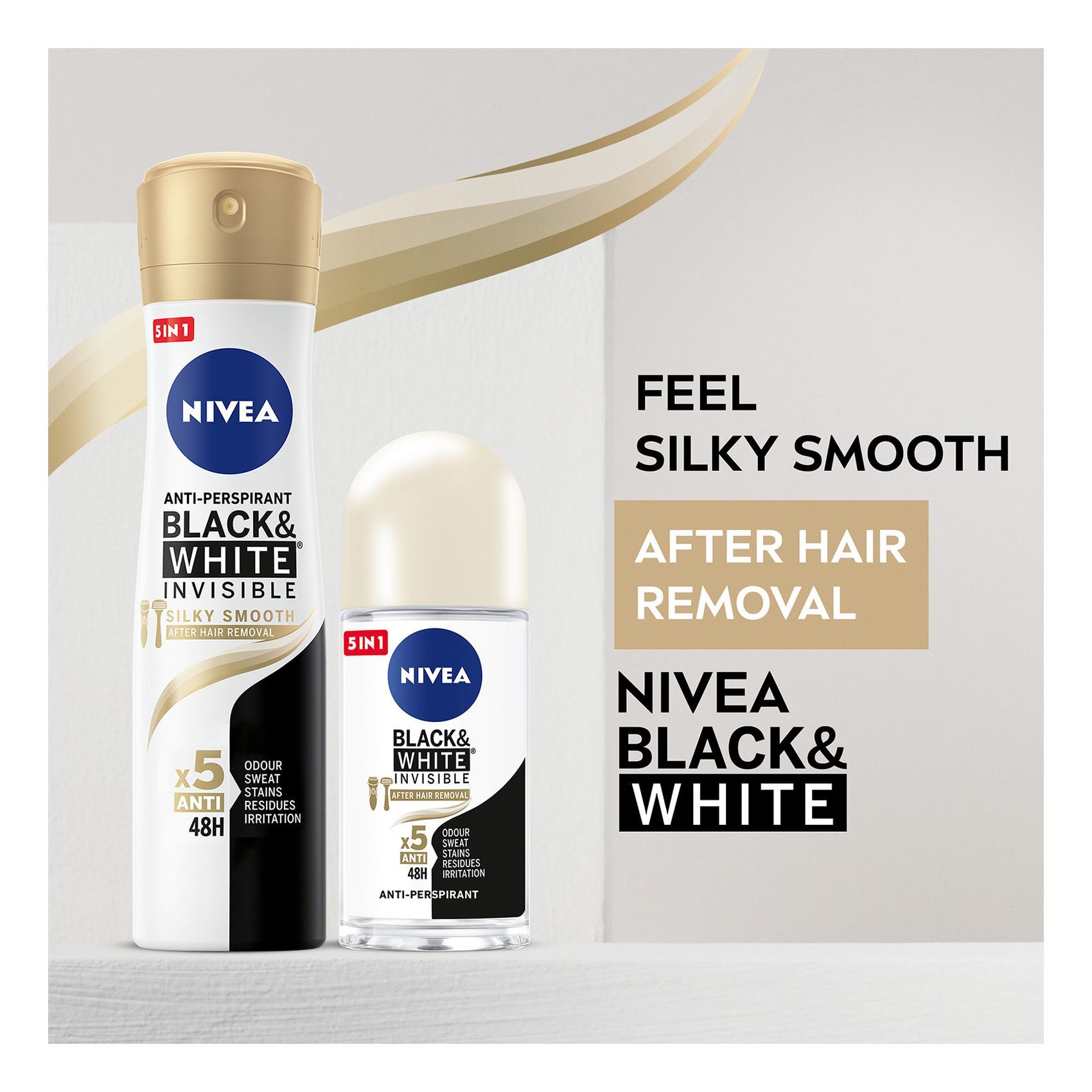 NIVEA Antiperspirant Spray for WoMen Black & White Invisible Silky