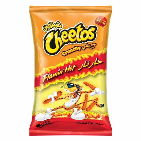 Buy Cheetos Crunchy Flamin Hot Cheese Snacks 35g Online Shop Food Cupboard On Carrefour Uae