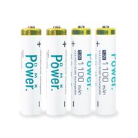 DMK Power 4 Pcs Rechargeable AAA Batteries ,1100mAh High Capacity Batteries 1.3V NiMH Low Self Discharge for House hold devices, toys, remote, etc...