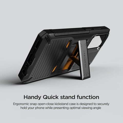 VRS Design Quick Stand Pro designed for Samsung Galaxy A52 and Galaxy A52s case cover with Kickstand - Black