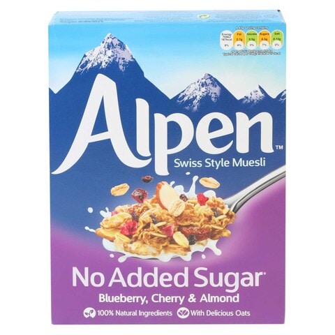 Alpen No Added Sugar Blueberry Cherry And Almond Swiss Style Muesli 560g