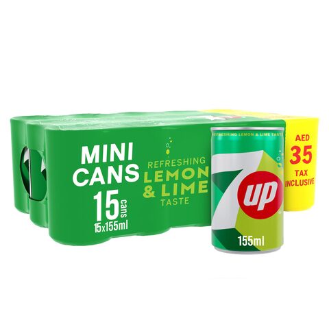 7UP Carbonated Soft Drink Can 155ml Pack of 15