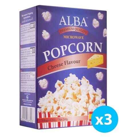 Alba Cheese Microwave Popcorn 80 gr (Pack of 3)