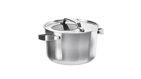 Pot with lid, stainless steel/grey5.5 l