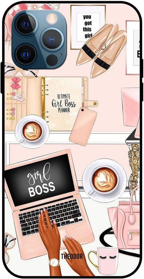 Theodor - Apple iPhone 12 Pro Case Girl Boss Item Flexible Silicone Cover