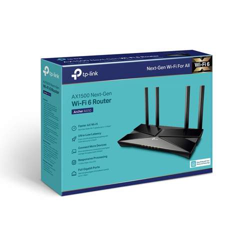 TP Link Archer Wi Fi 6 Router AX10 AX1500 Black