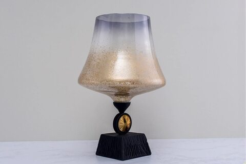 Pan Emirates Nell Deco Glass Candle Holder Gold 27X27X43cm 112Phn9900032