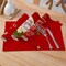 Deals for Less -Set of 4 pieces christmas placemat water proof linen, Christmas bell design red color
