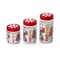 Herevin Embossed Canister Large Red 3 Pieces 1L 1.5L 2L