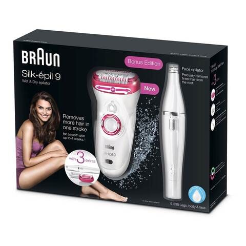 Buy Braun Silk-épil 9 9-561 Wet & Dry Cordless Epilator/Epilation +  6 Extras Online - Shop Beauty & Personal Care on Carrefour UAE