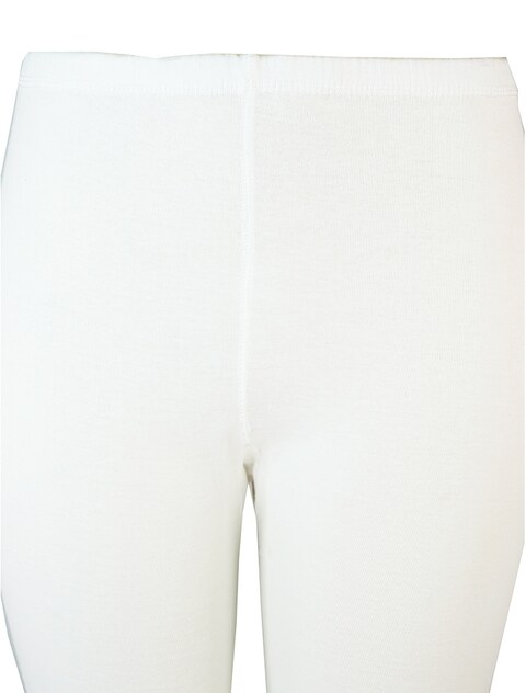 3- Pieces Full Length inner Leggings Cotton 100% with Elasticized Waistband Women White XL