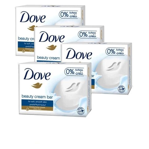 Dove Moisturising Soap Bar Nourishing Formula For All Skin Types Original With &frac14; Moisturising Cream 125g Pack of 4