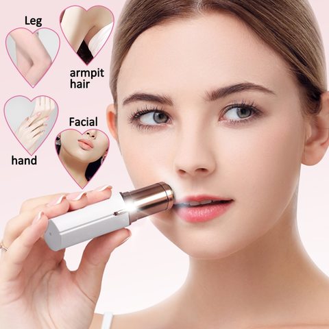 COOLBABY-Portable Electric Painless Hair Removal For Body Facial Epilator Lipstick Neck Leg Shaving Hair Remover Tool