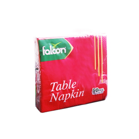Falcon Paper Napkin Red Disposable 40 x 40 CM (1 Pack x 50 Sheets)