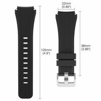 Replacement Silicone Band 22mm for Samsung Galaxy Watch 46mm/Gear S3 Classic/Gear S3 Frontier/Huawei GT and GT2 46mm - Black