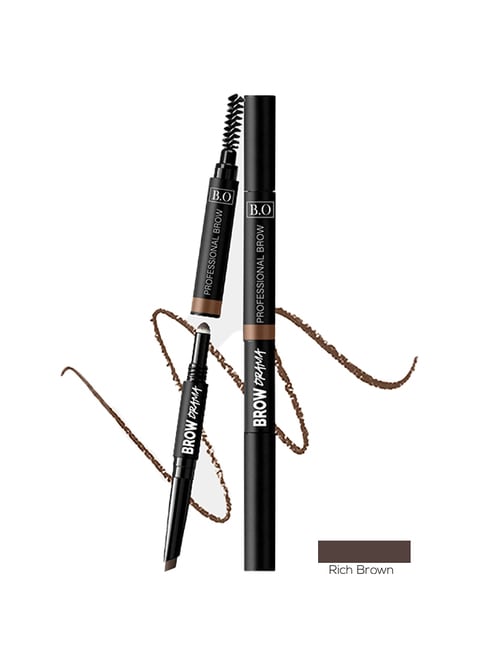 Buy Professional Brow Drama Brow Pencil With Powder And Brush 3 In 1 Rich Brown in UAE