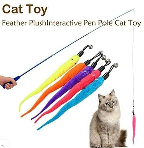 اشتري Generic Cat Scratcher Feather Cat Toys And 5 Replacement Feather Pet Toys في الامارات