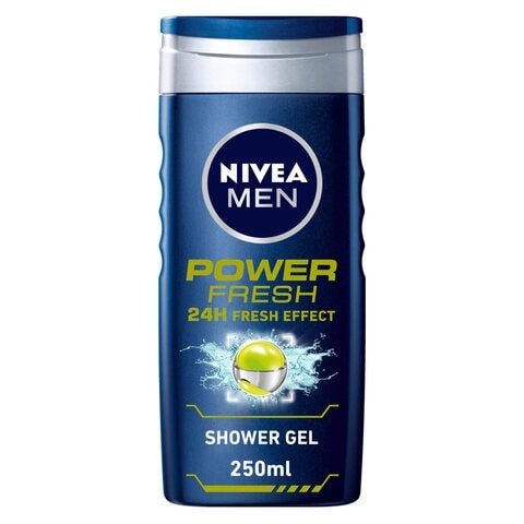 NIVEA MEN 3in1 Shower Gel Body Wash Power Fresh 24h Fresh Effect Citrus Scent 250ml