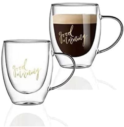 Buy Doreen Set of 4 (12 oz, 350 ml), Coffee Mugs, Glass Tea Mugs, Double  Wall Glass Coffee Cups, Tea Cups, Latte Cups, Glass Coffee Mug, Beer Glasses,  Latte Mug, Clear Mugs