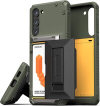 VRS Design Damda Glide Hybrid for Samsung Galaxy S23 PLUS case cover wallet (2023) [Semi Automatic] slider Credit card holder Slot [3-4 cards] &amp; Kickstand - Green Groove