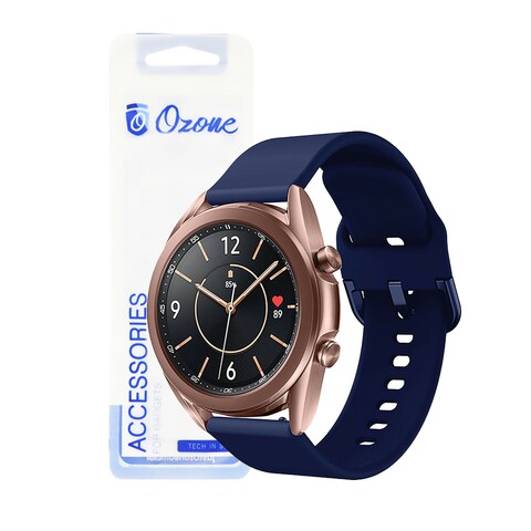 O Ozone Silicone Strap Compatible With Galaxy Watch 3 45mm/Galaxy Watch 46mm/Gear S3 Frontier/Classic/Huawei Watch Gt 2 46mm Adjustable Soft Replacement Band, Navy Blue