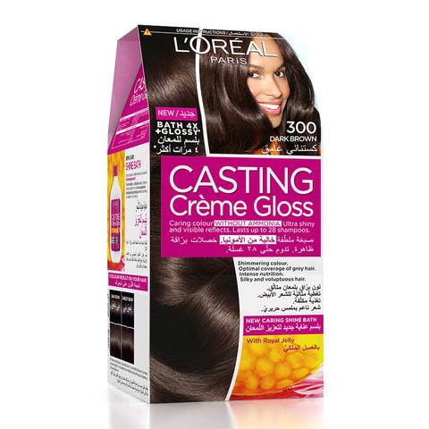 Buy L'oreal Paris Casting Creme Gloss Hair Colour 300 Dark Brown Online -  Shop Beauty & Personal Care on Carrefour Saudi Arabia