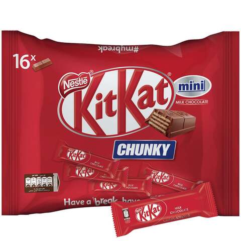 Buy Kitkat 2 Finger Chunky Mini Milk Chocolate Wafers Bag 250G Online -  Shop Food Cupboard On Carrefour Uae