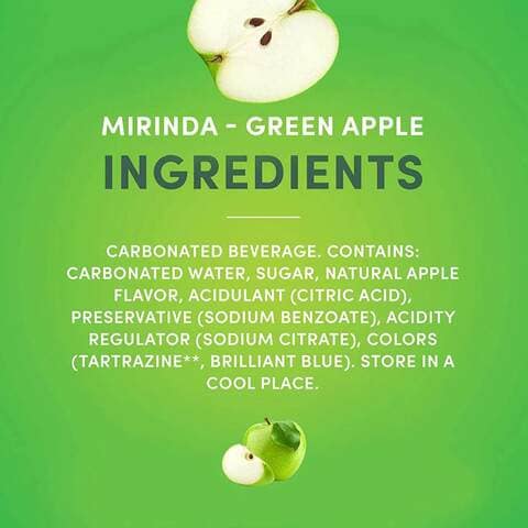 Mirinda Green Apple Flavoured Carbonated Soft Drink 330ml Pack of 6