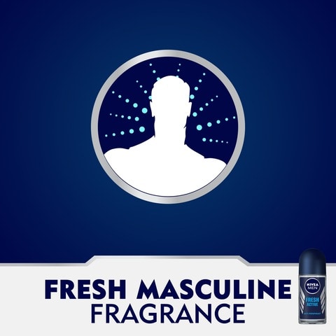 NIVEA MEN Antiperspirant Roll-on for Men Fresh Active Fresh Scent 50ml