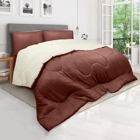 CREAM/CHOCOLATE REVERSIBLE COMFORTER