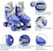 EASY FUTURE Roller Skates Adjustable Size Double Row 4 Wheel Skates Children Skates for Boys And Girls Including Protective Gear Knee Elbow Wrist Blue Small (31-34)