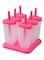 Sanbo-6-Piece Ice Cream Popsicle Molds Pink/Clear 14.8*14.8centimeter