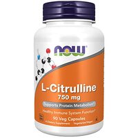 Now Supplement L-Citrulline 750 Mg, Supports Protein Metabolism, Amino Acid, 90 Veg Capsules Orange