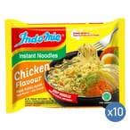 Buy Indomie Chicken Flavour Instant Noodles 70g Pack of 10 in UAE