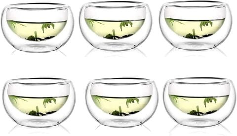 Buy Double Wall Glass Tea Coffee Cup 50 ML, 1CHASE