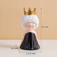 ZK Creative Table top Resin Decoration Model.  Painted planter pot little girl wearing crown.