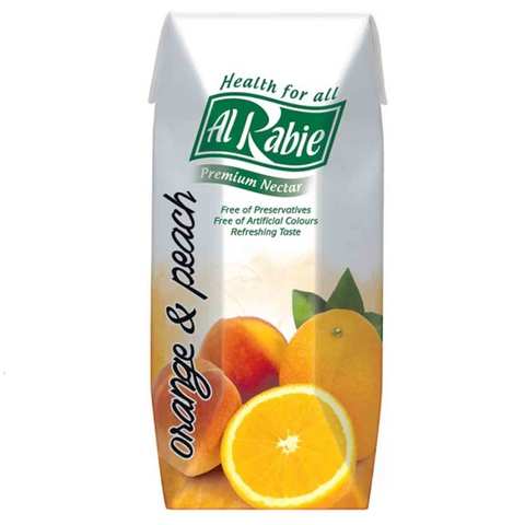 Al Rabie Juice Orange And Peach Flavor 330 Ml