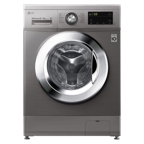 LG Front Loading Washing Machine 8kg With Dryer 5kg F4J3TMG5P Silver