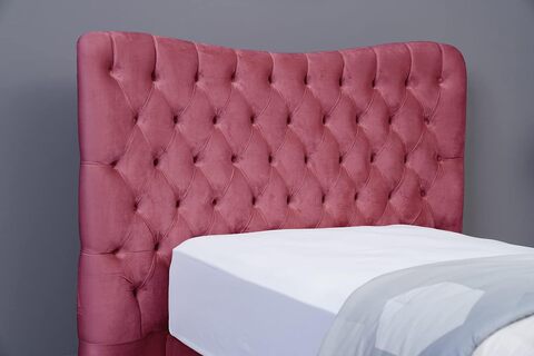 Pink velvet store headboard