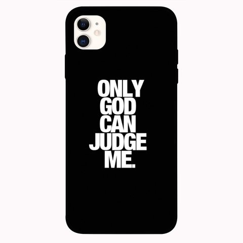 Theodor - Apple iPhone 12 6.1 inch Case Only God Judge Me Flexible Silicone