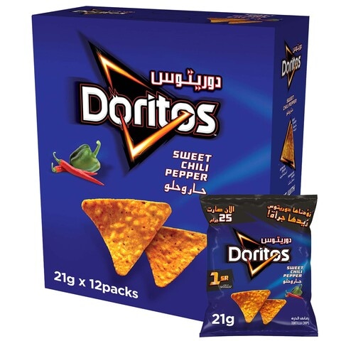 Buy Doritos Sweet Chili Tortilla Chips, 21g x 12 in Saudi Arabia