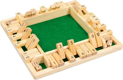 Shut The Box,Toy Wooden Board Game with 10 Number,Classic 4 Players Shut The Box Game for Kids and Adults-Fun Flip Block Game for Home