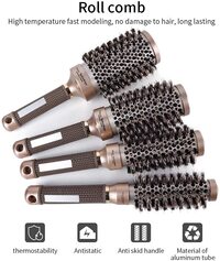 4 Pieces Nano Ionic Hairbrush Round Brush for Hair Styling, Nano Thermal Ceramic &amp; Ionic Tech Hair Brush Bristles for Blow Drying, Straightening, Shiny Hair, Wavy (25mm, 32mm, 45mm, 53mm)
