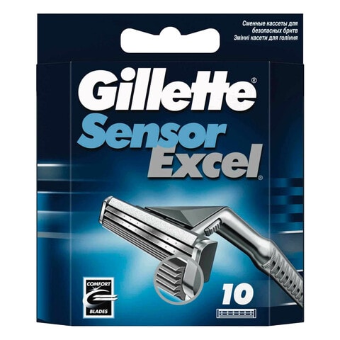 Gillette Sensor Excel Razor Blades Grey 10 count