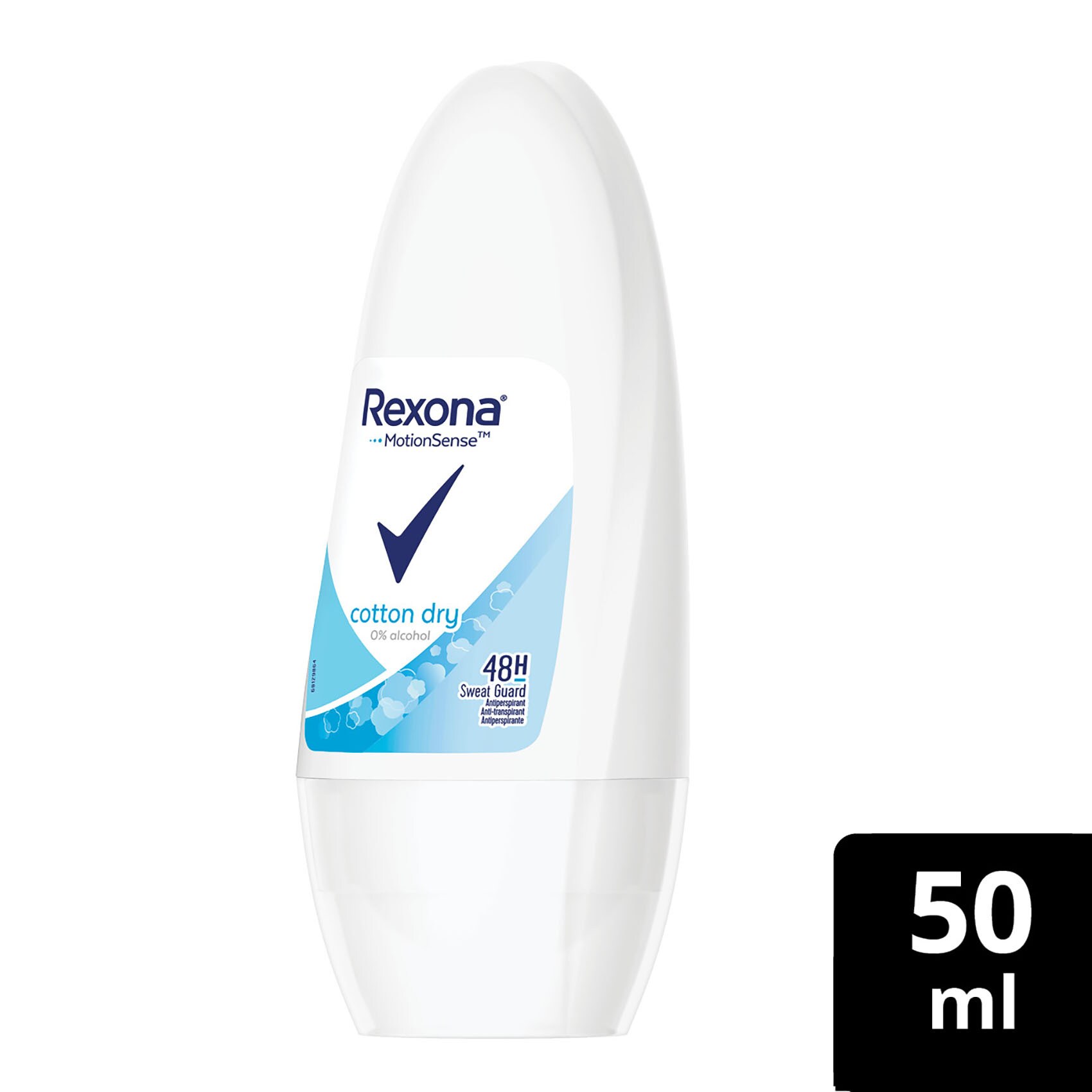 REXONA Women Cotton Dry Roll On Deodorant 50ml -Ultra-dry antiperspirant  protection with Motionsense the more