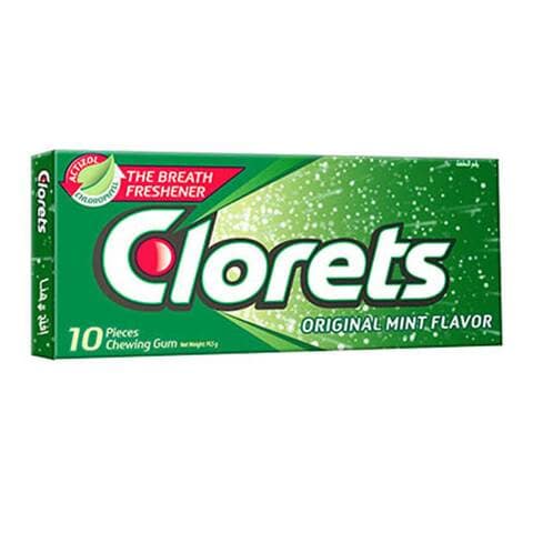 Clorets Original Mint Chewing Gum - 10 Pieces