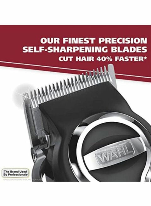 WAHL - Elite Pro High Performance Hair Clipper Kit Black/Silver 9.08x9.94x2.93inch